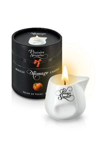 Массажная свеча Plaisirs Secrets Peach (80 мл) подарочная упаковка, керамический сосуд &mdash;  фото товара 1