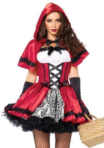 Еротичний костюм Червоної шапочки Leg Avenue Gothic Red Riding Hood S, сукня, накидка - фото товару 1