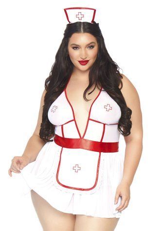 Костюм медсестры Leg Avenue Nightshift Nurse XL/XXL, платье, трусики, шапочка &mdash;  фото товара 1