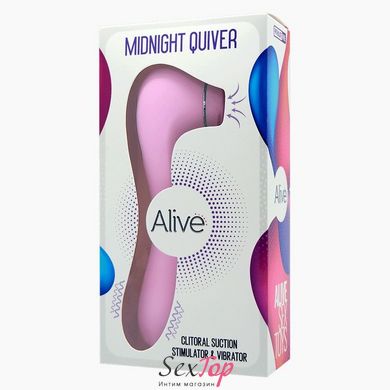 Вібратор і вакуумний стимулятор Alive Midnight Quiver Pink - іграшка 2 в 1 SO4473 фото