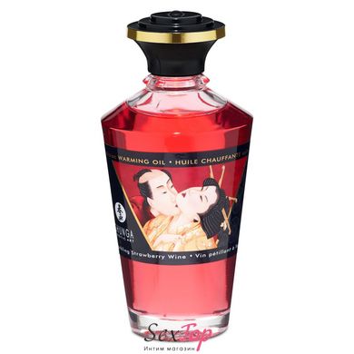 Розігрівальна олія Shunga Aphrodisiac Warming Oil – Sparkling Strawberry Wine (100 мл) без цукру SO2497 фото