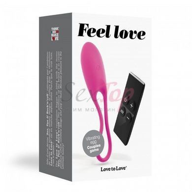 Виброяйце Love To Love Feel Love Pink з пультом ДК та регулюванням інтенсивності - фото товару 3