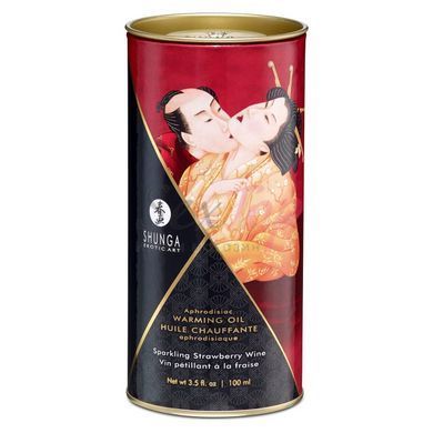 Разогревающее масло Shunga Aphrodisiac Warming Oil - Sparkling Strawberry Wine (100 мл) без сахара &mdash;  фото товара 3