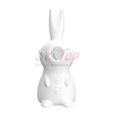 Вакуумный клиторальный вибратор белый Cnt Kissing Bunny &mdash;  фото товара 2