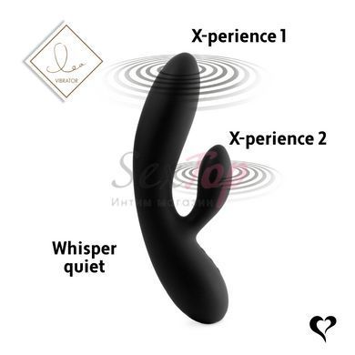 Гибкий вибратор кролик с двумя моторами FeelzToys Lea Rabbit Vibrator Black &mdash;  фото товара 6
