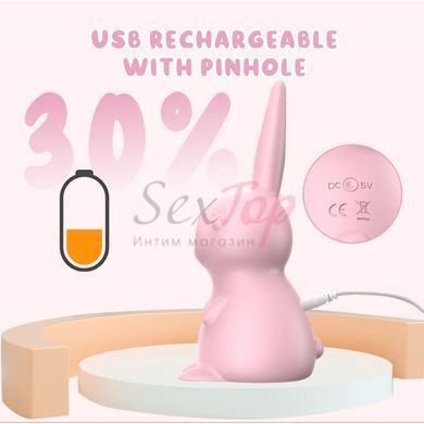 Вакуумный клиторальный вибратор белый Cnt Kissing Bunny &mdash;  фото товара 8