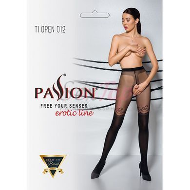 Колготки з відкритим доступом, подвійна щільність Passion TIOPEN 012 3/4 (20/40 den), black - фото товару 5