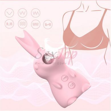 Вакуумный клиторальный вибратор белый Cnt Kissing Bunny &mdash;  фото товара 7