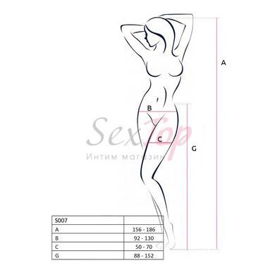 Еротичні колготки-бодістокінги Passion S023 One Size, Red, імітація панчіх з ромбами та пояском - фото товару 4