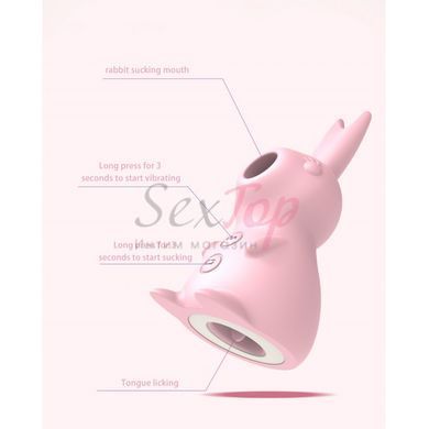 Вакуумный клиторальный вибратор белый Cnt Kissing Bunny &mdash;  фото товара 6