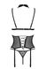 Корсет з відкритими грудьми Passion DOMINICA CORSET L/XL black, пажі для панчіх, стрінги SO8433 фото 4