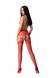 Еротичні колготки-бодістокінг з ажурним поясом Passion S027 One Size, red, відкритий доступ SO8952 фото 2
