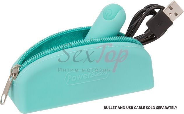 Сумка для зберігання секс-іграшок PowerBullet - Silicone Storage Zippered Bag Teal - фото товару 4