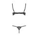 Комплект білизни Passion VALERY SET S/M Black, стрепи, мереживо, відкриті груди, стрінги PS25105 фото 6