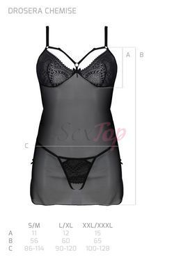 Пеньюар Passion DROSERA CHEMISE black S/M - ECO Passion &mdash;  фото товара 5