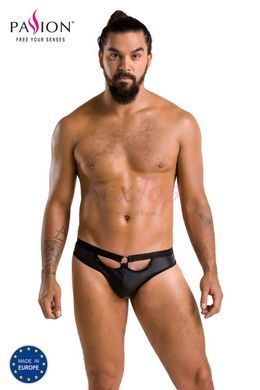 Чоловічі сліпи з вирізами Passion 041 SLIP JOE L/XL Black, екошкіра, відкриті сідниці - фото товару 5