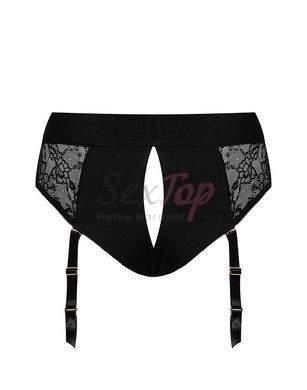 Кружевные трусы для страпона с подвязками для чулок Strap-On-Me DIVA HARNESS - L &mdash;  фото товара 4