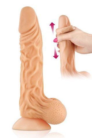 Фаллоимитатор с подвижной крайней плотью Real Body - Real Max, диаметр 4,3см, TPE &mdash;  фото товара 1