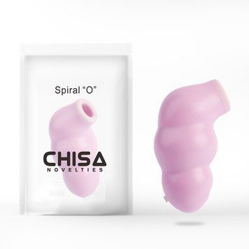 Кліторальний посмоктуючий стимулятор рожевого кольору з пультом ДК Chisa Spiral O, Рожевий - 1