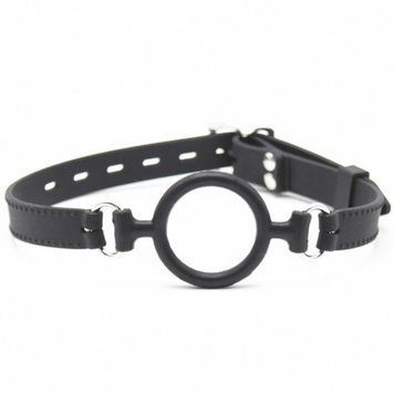 Кляп в рот с силиконовым кольцом черный Bdsm4u, Черный - 1
