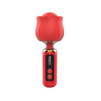 Вибромассажер Loviss Rose Mini Massage Wand Vibrator, головка в виде розы, 9 режимов,  - 1