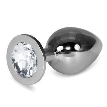 Анальная пробка серебристого цвета с кристаллом серебристого цвета Lovetoy Rosebud Plug_x000D_, Серебристый - 1