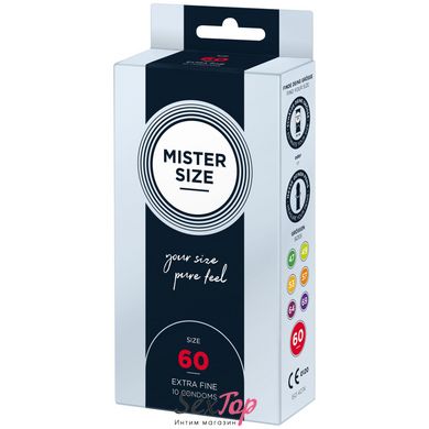 Презервативы Mister Size - pure feel - 60 (10 condoms), толщина 0,05 мм (мятая упаковка!!!) SO8046-R фото