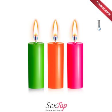 Набор восковых свечей Art of Sex size S 10 см (3 шт), низкотемпературные, люминисцентные SO5961 фото