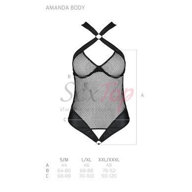 Сетчатый боди с халтером Amanda Body black S/M - Passion &mdash;  фото товара 5