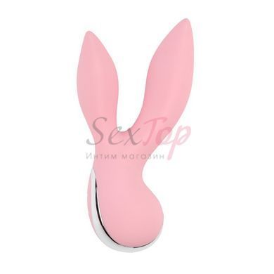 Розовый двойной вибратор для мастурбации Light Pink Oh My Rabbit - фото товару 2