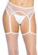 Чулки-сетка Leg Avenue Net stockings with garter belt One size White, пояс, подвязки SO8578 фото 5
