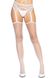 Панчохи-сітка Leg Avenue Net stockings with garter belt One size White, пояс, підв’язки SO8578 фото 1
