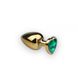 Анальна пробка, Gold Heart Emerald, M 281351 фото 1