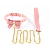 Поводок LOCKINK SEVANDA Love Heart Butterfly Leather Collar Set - Pink - SX0864