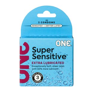 Презервативы ONE Super Sensitive 3 шт, картонная коробка - SX0779