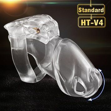 Пояс верности мужской БДСМ прозрачного цвета Bdsm4u HT V4 размер Standart &mdash;  фото товара 1