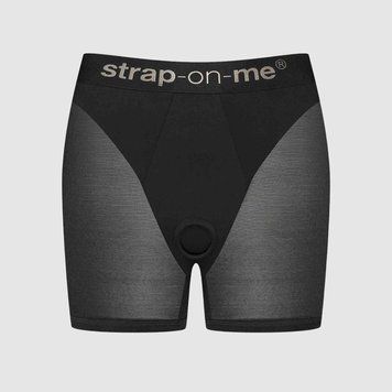 Шорти з фіксацією ділдо Strap-On-Me Harness Lingerie Halo - L - Black,  - 1