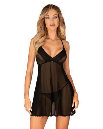 Пеньюар та трусики Obsessive Latinesa babydoll & thong XS/S - фото товару 1