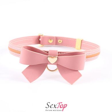 Повідець LOCKINK SEVANDA Love Heart Butterfly Leather Collar Set - Pink - SX0864