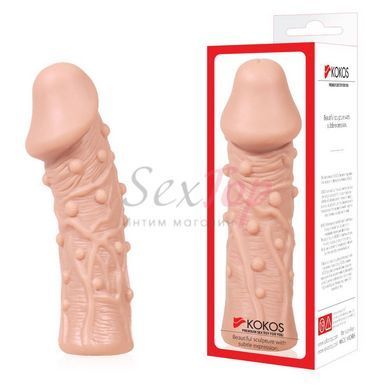 Насадка на член Kokos Extreme Sleeve ES.06 розмір S, потовщувальна, стимулюючий рельєф - фото товару 3