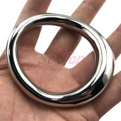 Сталевий фіксатор на головку члена сріблястого кольору Bdsm4u Large - фото товару 3