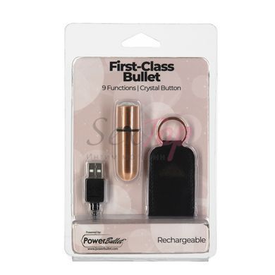Вибропуля PowerBullet First-Class Bullet 2.5&Prime; with Key Chain Pouch, Rose Gold, 9 режимов вибрации &mdash;  фото товара 8