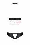 Комплект: открытый топ и трусики из эко-кожи с люверсами Malwia Set with Open Bra black L/XL &mdash; Passi &mdash;  фото товара 9
