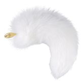 Металлическая анальная пробка Лисий хвост LOCKINK SEVANDA White Fox-Tail Anal Pear-shape Plug - SX0865