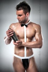 Мужской эротический костюм официанта Passion 021 BODY S/M Черный/белый 1