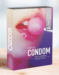 Оральный презерватив со вкусом мороженного EGZO Ice Cream упаковка 3 шт  1