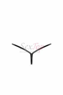 Трусики Noir Handmade P012 Wild crocodile wetlook thong with double opening - S - фото товару 6