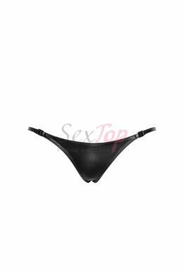 Трусики Noir Handmade P012 Wild crocodile wetlook thong with double opening - S - фото товару 5