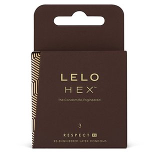 Презервативи LELO HEX Condoms Respect XL 3 Pack, тонкі та суперміцні, збільшений розмір SO8132 фото