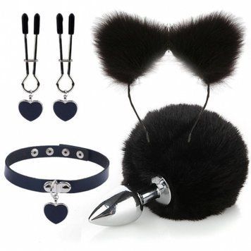 Ніжний БДСМ набір Fur Sexy Kit чорний, Черный - 1